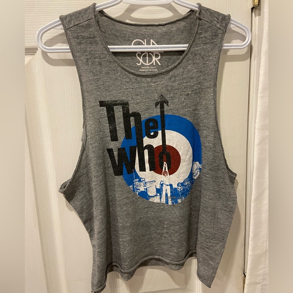 Women’s Size Medium The Who Muscle Tank Top Heather Grey Band Shirt